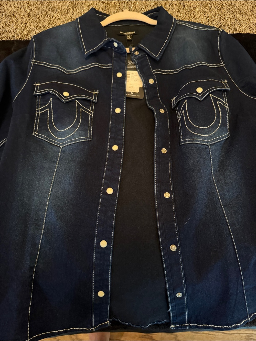 True Religion Women’s Dark Blue Denim Shirt Jacket